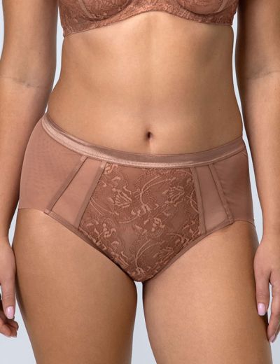 Трусы женские слипы ALLES Chiara Classic Mocha Mousse, кружево, кофе