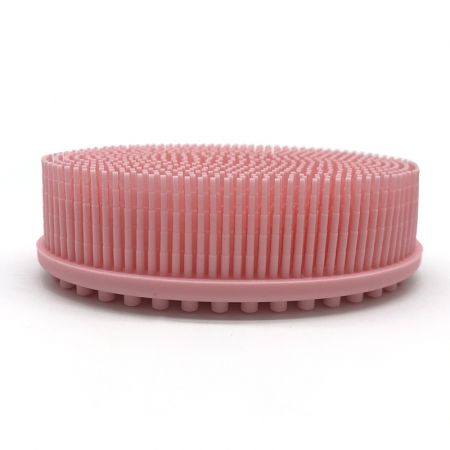 Мочалка силиконовая массажная для тела розовая