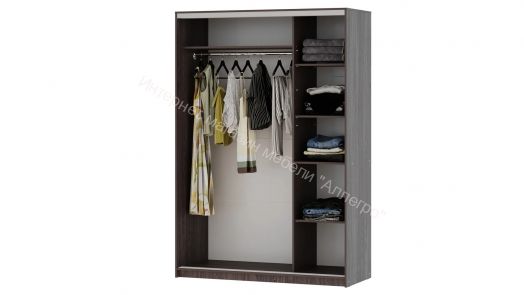 Шкаф-купе "Мираж 15.1" 2-х дверный с зеркалом Ясень анкор темный/Ясень анкор светлый