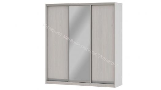 Шкаф-купе "Мираж 20.1" 3-х дверный с зеркалом Ясень анкор светлый