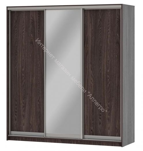 Шкаф-купе "Мираж 20.1" 3-х дверный с зеркалом Ясень анкор темный