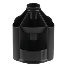 Настольная подставка СТАММ "Mini Desk", пластиковая, вращающаяся, черная ОР70