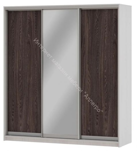 Шкаф-купе "Мираж 20.1" 3-х дверный с зеркалом Ясень анкор светлый/Ясень анкор темный
