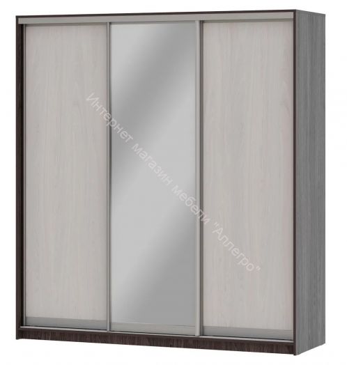Шкаф-купе "Мираж 20.1" 3-х дверный с зеркалом Ясень анкор темный/Ясень анкор светлый