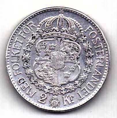 2 кроны 1930 Швеция Редкий год