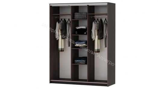 Шкаф-купе "Мираж 17.1" 3-х дверный с зеркалом Венге