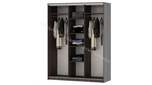 Шкаф-купе "Мираж 17.1" 3-х дверный с зеркалом Ясень анкор темный/Ясень анкор светлый