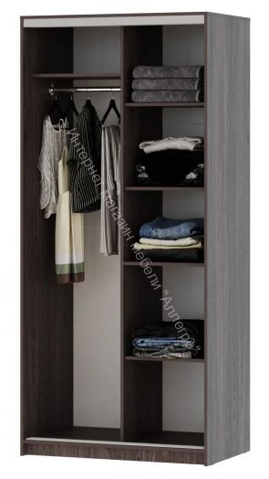 Шкаф-купе "Мираж 10.2" 2-х дверный Ясень анкор темный/Ясень анкор светлый