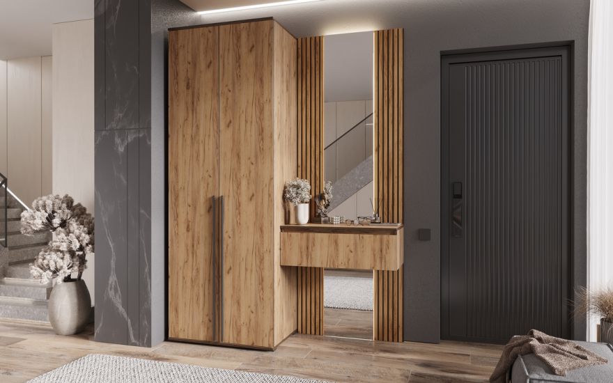 Прихожая Норд Тумба с зеркалом + Шкафом 2-х ств