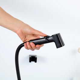 Frap F022-6 Gigiyenik Duş Dəsti Mat Qara Kvadrat Dizayn