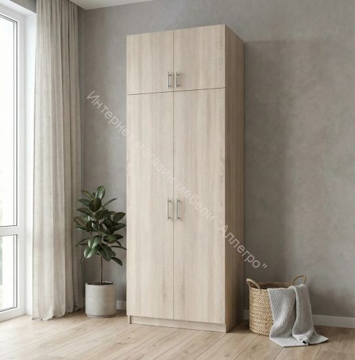 Шкаф 2-х дверный Флагман 4 с перегородкой Дуб сонома