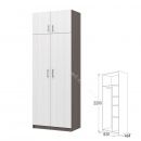 Шкаф 2-х дверный Флагман 4 с перегородкой Ясень анкор темный/Ясень анкор светлый