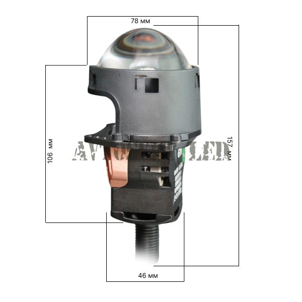 Светодиодные би-линзы BI-LED-AS12 (BI-LED дальний, ближний свет)