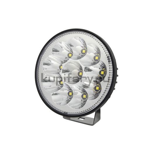 Светодиодная фара 30 ватт дальнего света 10 LED круглая 12/24 Вольт FR1832