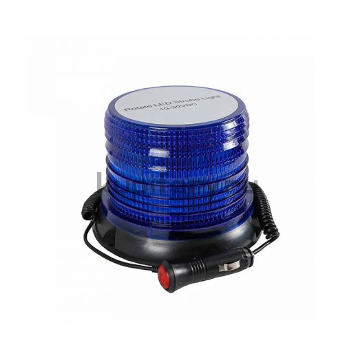 Маяк проблесковый светодиодный синий 125 мм 72 LED на магните в прикуриватель PM2114