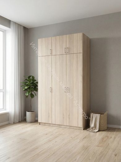 Шкаф 3-х дверный Флагман 2 с антресолью Дуб сонома