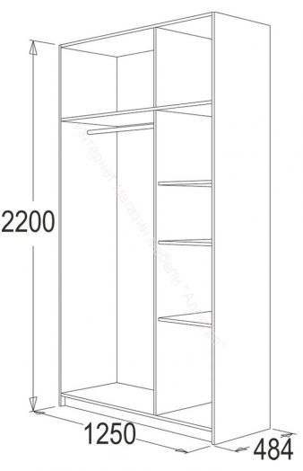 Шкаф 3-х дверный Флагман 2 с антресолью Ясень анкор темный/Ясень анкор светлый