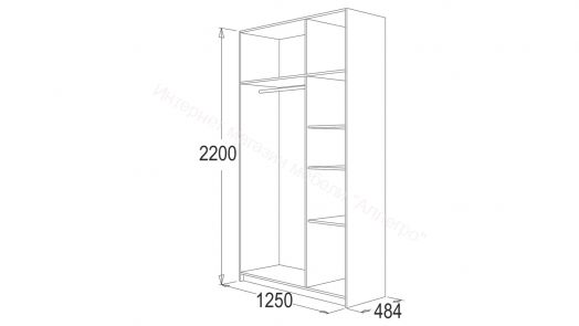 Шкаф 3-х дверный Флагман 2 с антресолью Ясень анкор темный/Ясень анкор светлый
