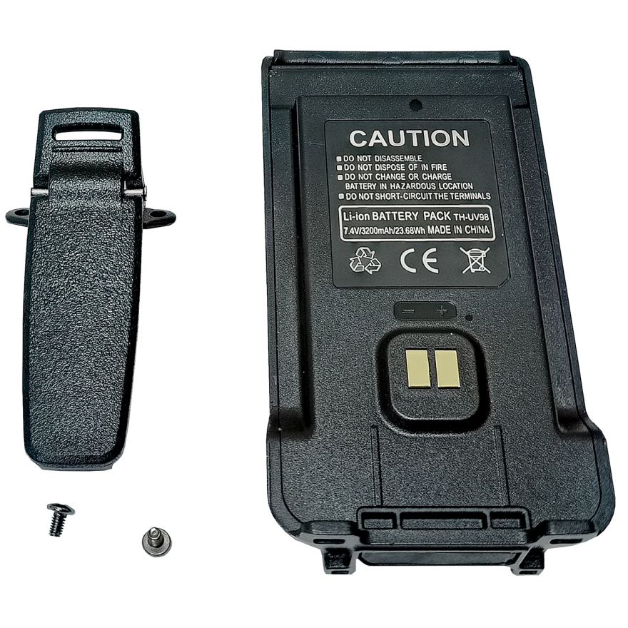 Аккумулятор для рации TYT TH-UV98 Li-ion 3200 мАч с type-c с клипсой и винтами