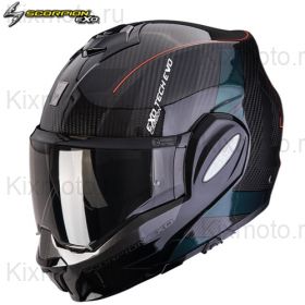 Шлем Scorpion EXO-Tech Evo Carbon Cad, черно-зелёный