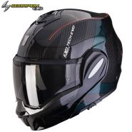 Шлем Scorpion EXO-Tech Evo Carbon Cad, черно-зелёный