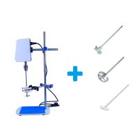 Комплект: Верхнеприводная мешалка Labdevices-10, 100 Ватт, до 10 литров, цифровой дисплей + мешальники 3 шт.