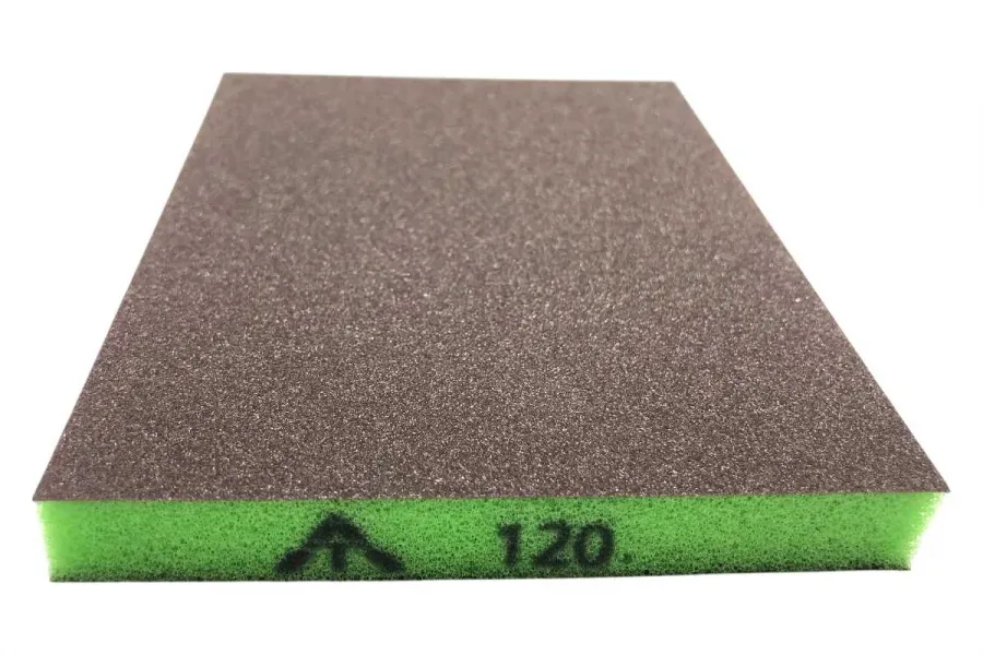 Шлифовальный блок Interforce 120х98х13мм, 2-х сторонний Р120 (Зелёный)