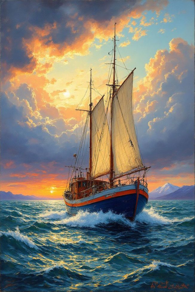 картина "Байкальский закат"