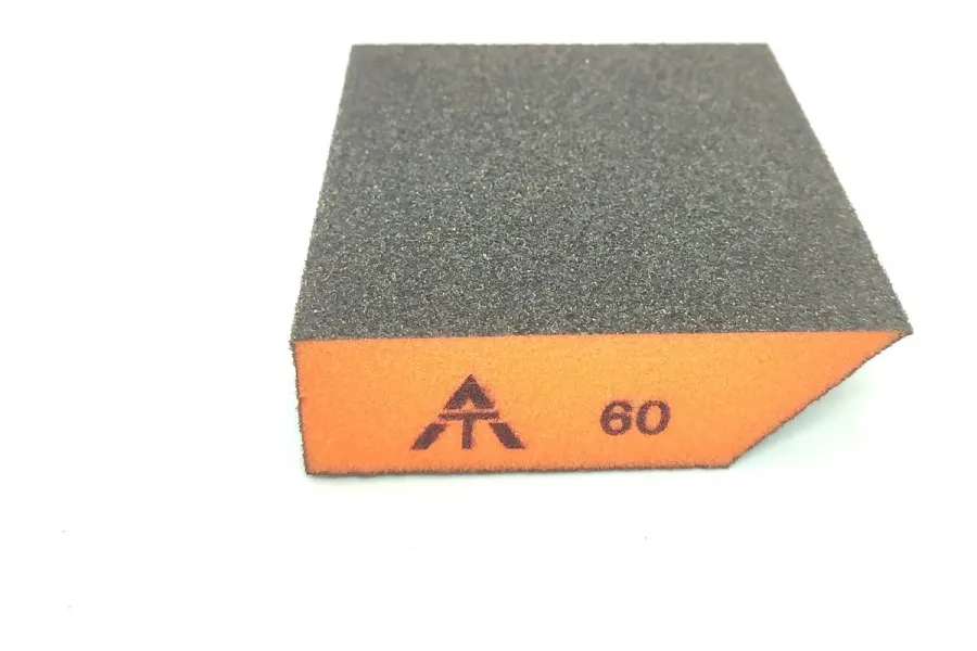 Шлифовальный блок Interforce 98*88*25мм, 4-х сторонний со скошенным углом Р60