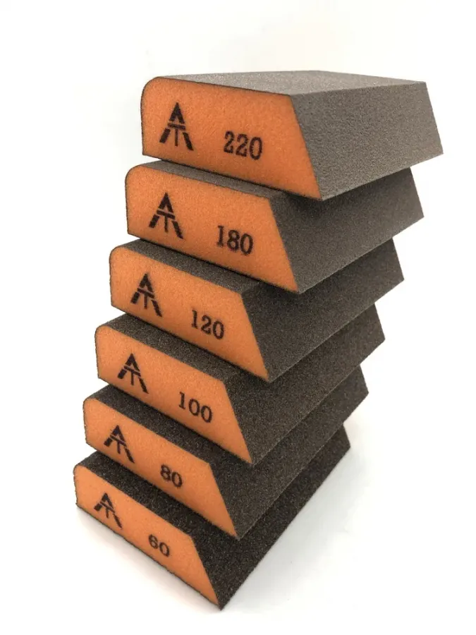 Шлифовальный блок Interforce 98*88*25мм, 4-х сторонний со скошенным углом Р120