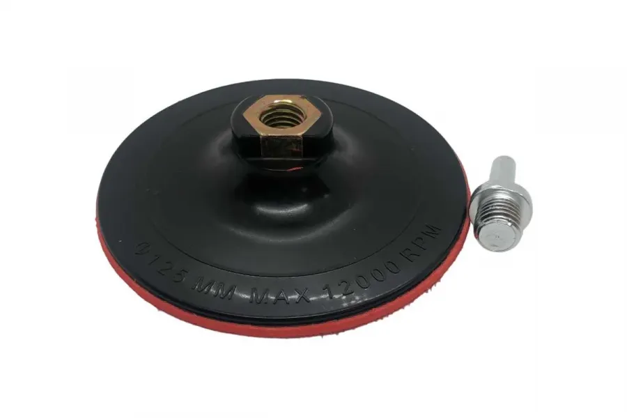 Опора для УШМ Ø125мм мягкая + адаптер для дрели, длинный крючок M14