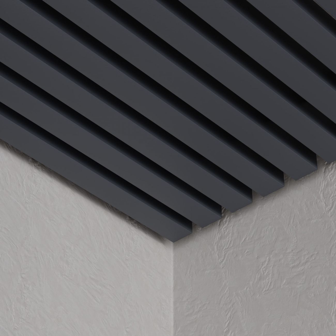 Кубообразный реечный потолок Кубота 30/27 графит