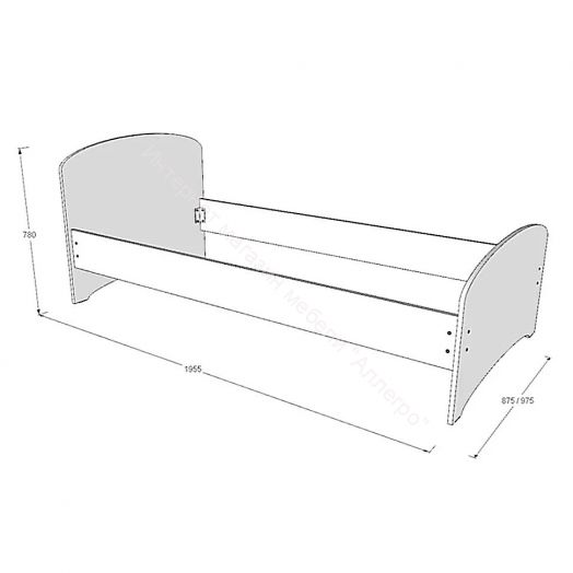 Кровать-4 одинарная (800/900*1900) Ясень анкор тёмный