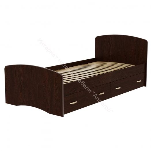 Кровать-6 одинарная (800/900*2000) с 2-мя ящиками Венге