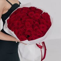АКЦИЯ! 51 красная роза в оформлении (50 см)