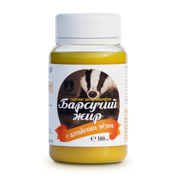 Барсучий жир с мёдом и дигидрокверцетином