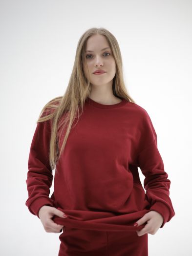 Кофта с длинным рукавом брусника