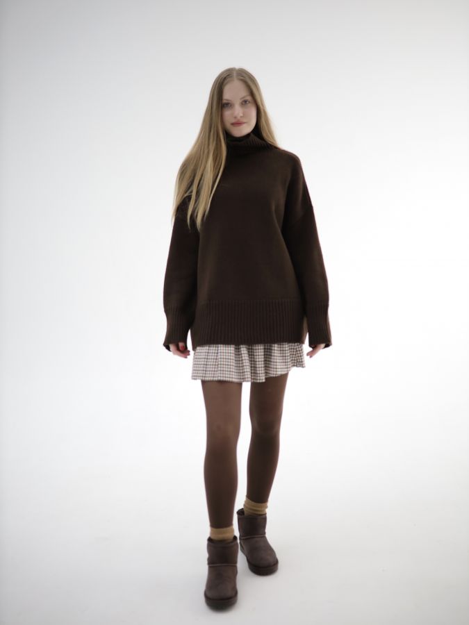 Свитер из мериноса шоколад