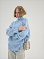 Свитер из мериноса голубой