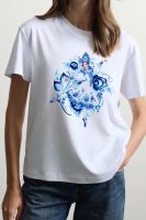 8589 футболка унисекс [белая+девушка Гжель]