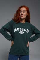 8521 Свитшот базовый женский [темный хаки+Москва]