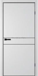 Межкомнатная дверь Matrix 52 серебристая с чёрным алюминием
