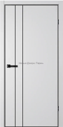 Межкомнатная дверь Matrix 58 серебристая с чёрным алюминием