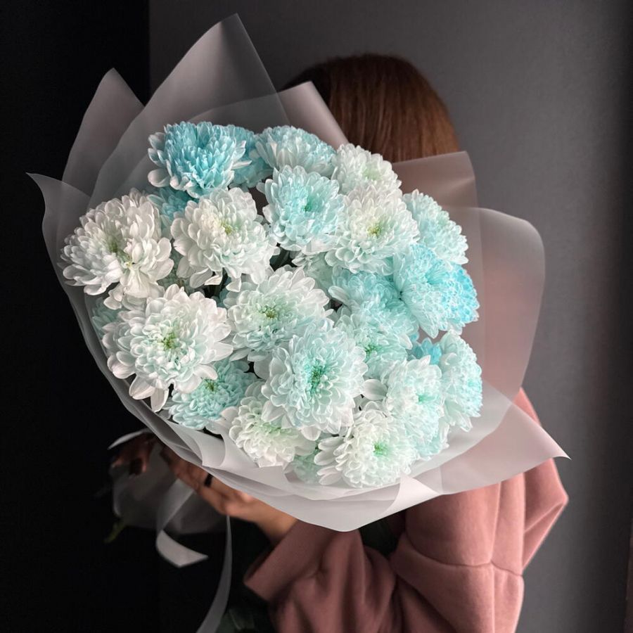 Букет "Лазурное небо"/хризантема кустовая