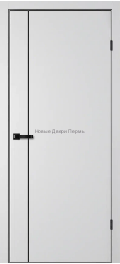 Межкомнатная дверь Fusion FN33 серебристая с чёрным МДФ молдингом