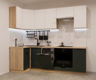 Гарнитур "Фаска" Шарли белый /Олива шагрень 1000х2450 (арт. 6)