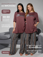 Женский костюм с брюками и футболкой 409 [сливовый]