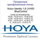 HOYA Nulux IDentity  STRX 1,6 BlueControl  линзы по технологии Freeform