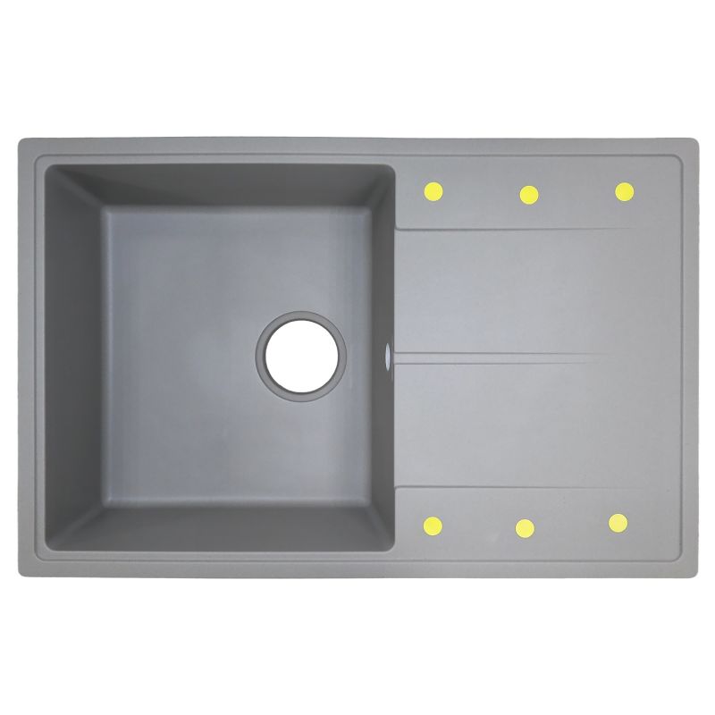 Кухонная мойка AZARIO Izmir 740х480х197 кварцевая, прямоугольная, Серый CS00097683