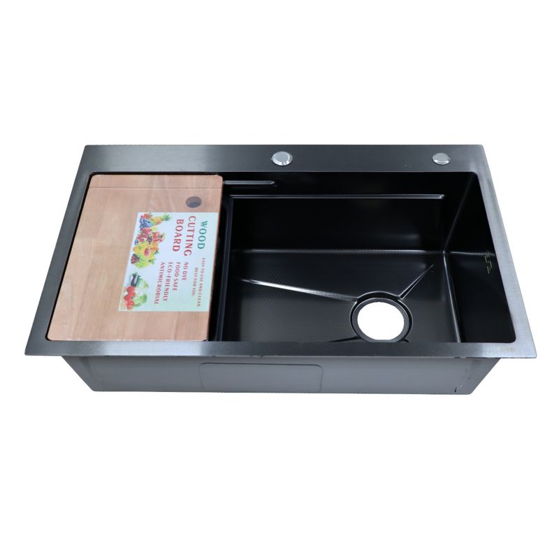 Кухонная мойка AZARIO NAOMI 750х460х220 нержавеющая сталь черный соты AZB7546H